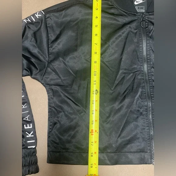 Nike Air Womens Black Satin Crop Zip Up Active Track Jacket NWOT Size Small - Picture 13 of 13
